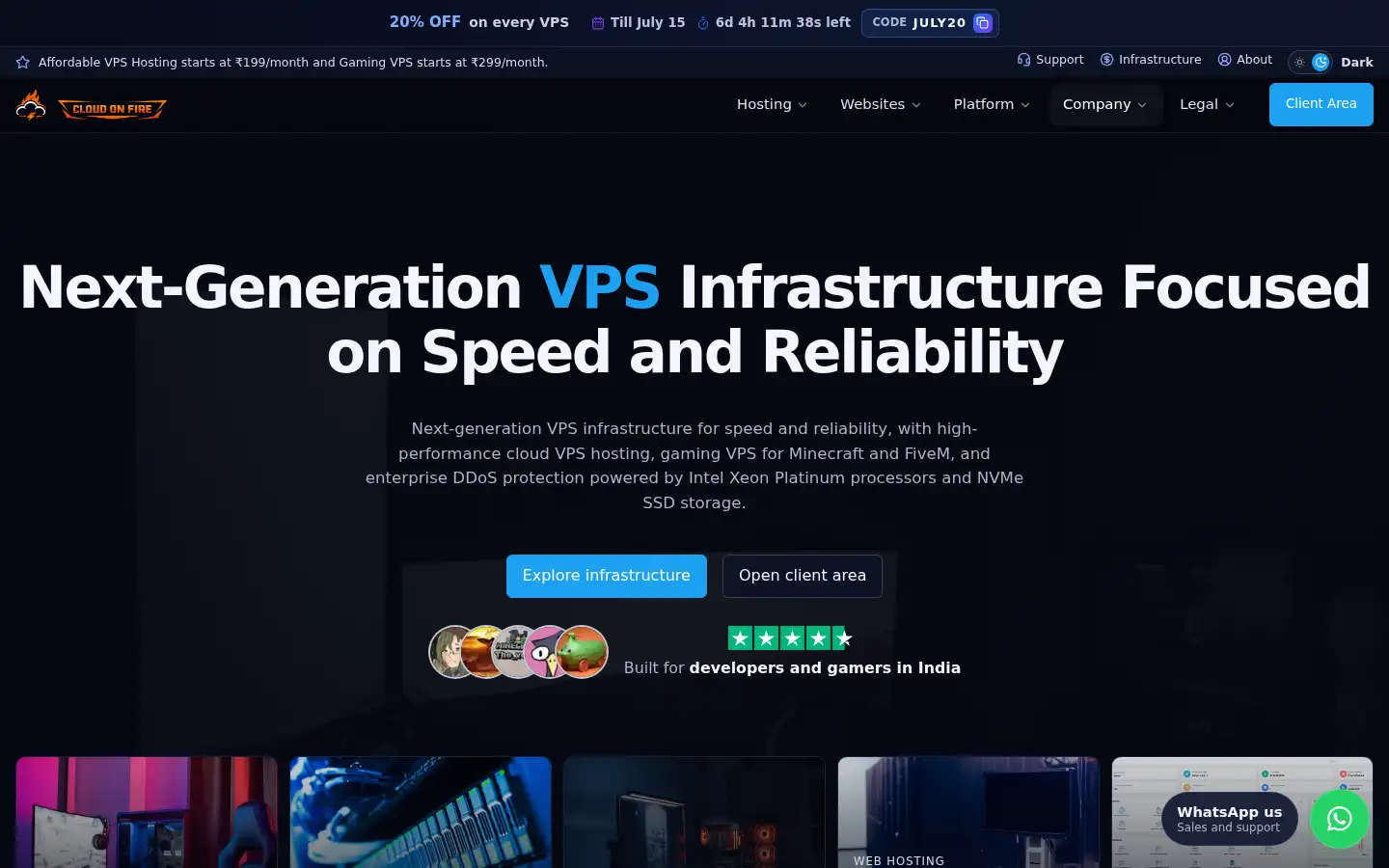 Screenshot of cloudonfire.com