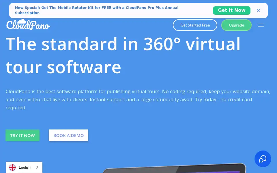 Screenshot of cloudpano.com