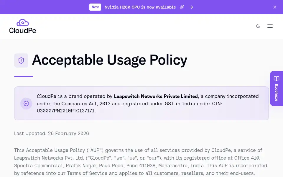 Screenshot of cloudpe.com