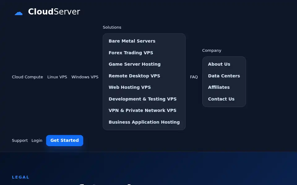 Screenshot of cloudserver.net