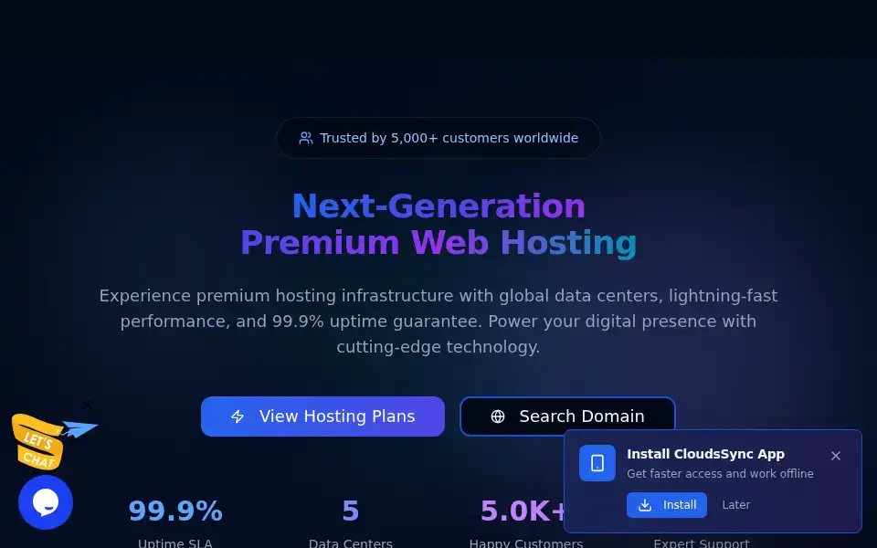 Screenshot of cloudssync.com