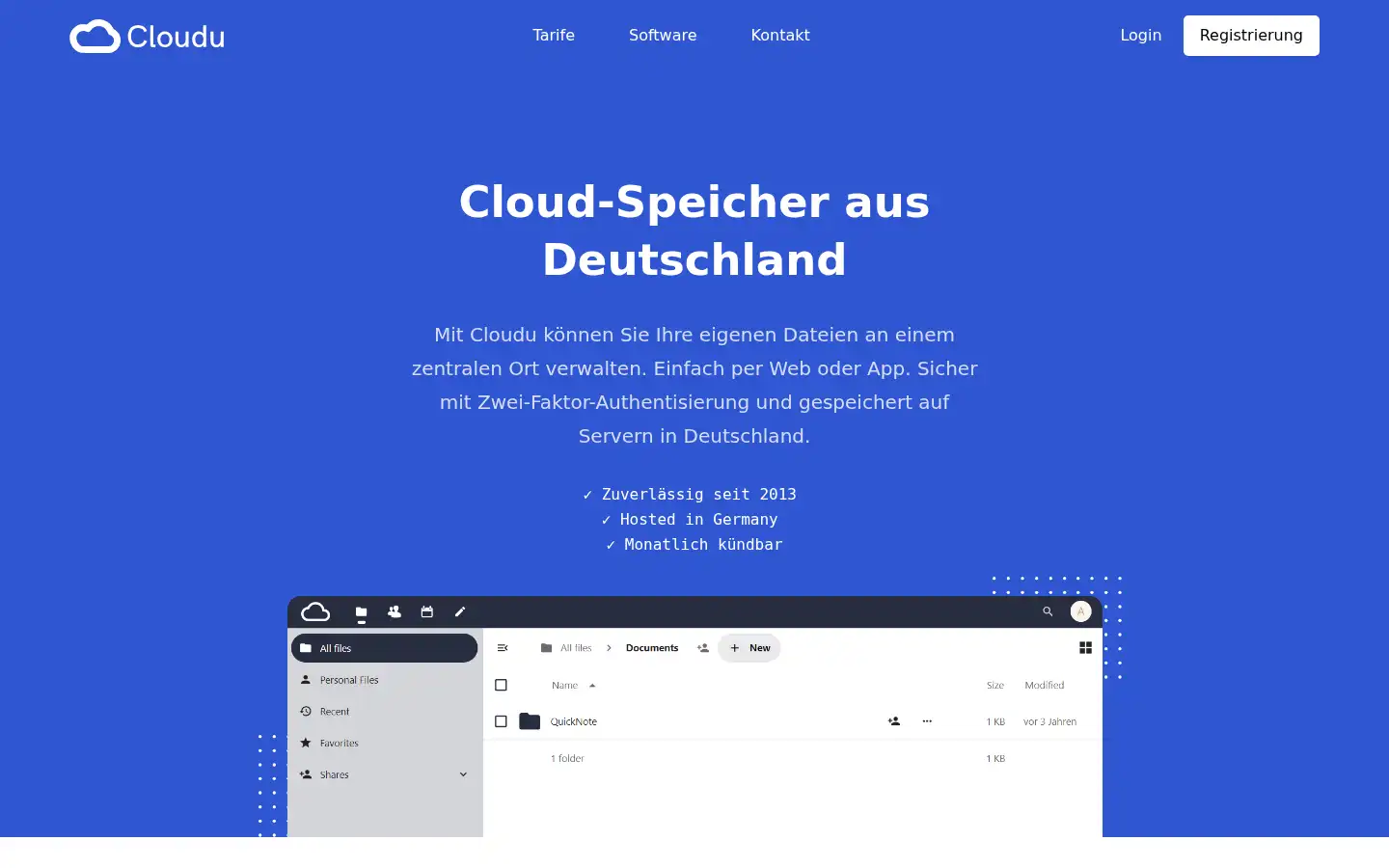 Screenshot of cloudu.de
