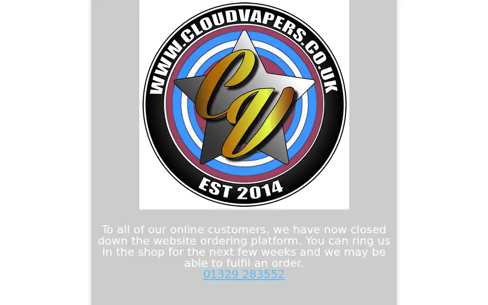 Screenshot of cloudvapers.co.uk