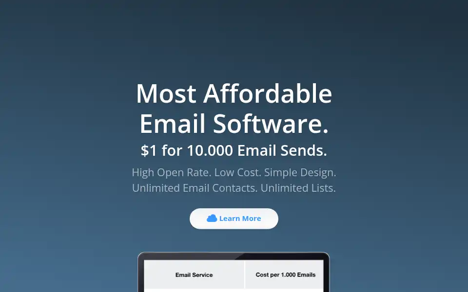 Screenshot of cloudy.email