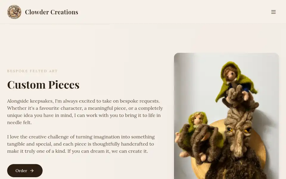 Screenshot of clowdercreations.co.uk