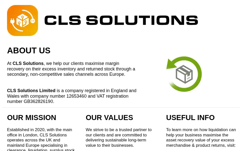 Screenshot of clssolutions.co.uk