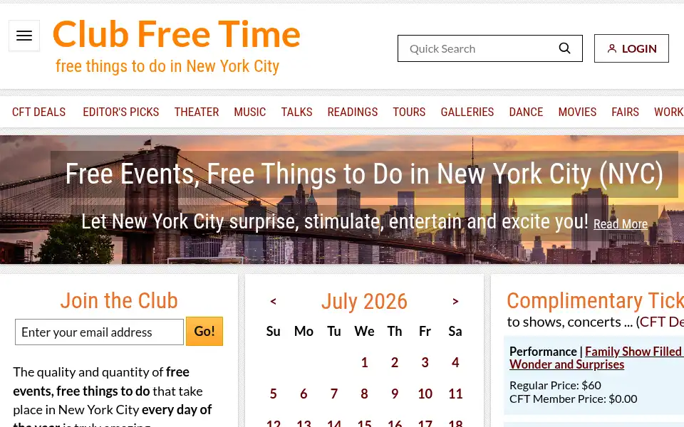 Screenshot of clubfreetime.com