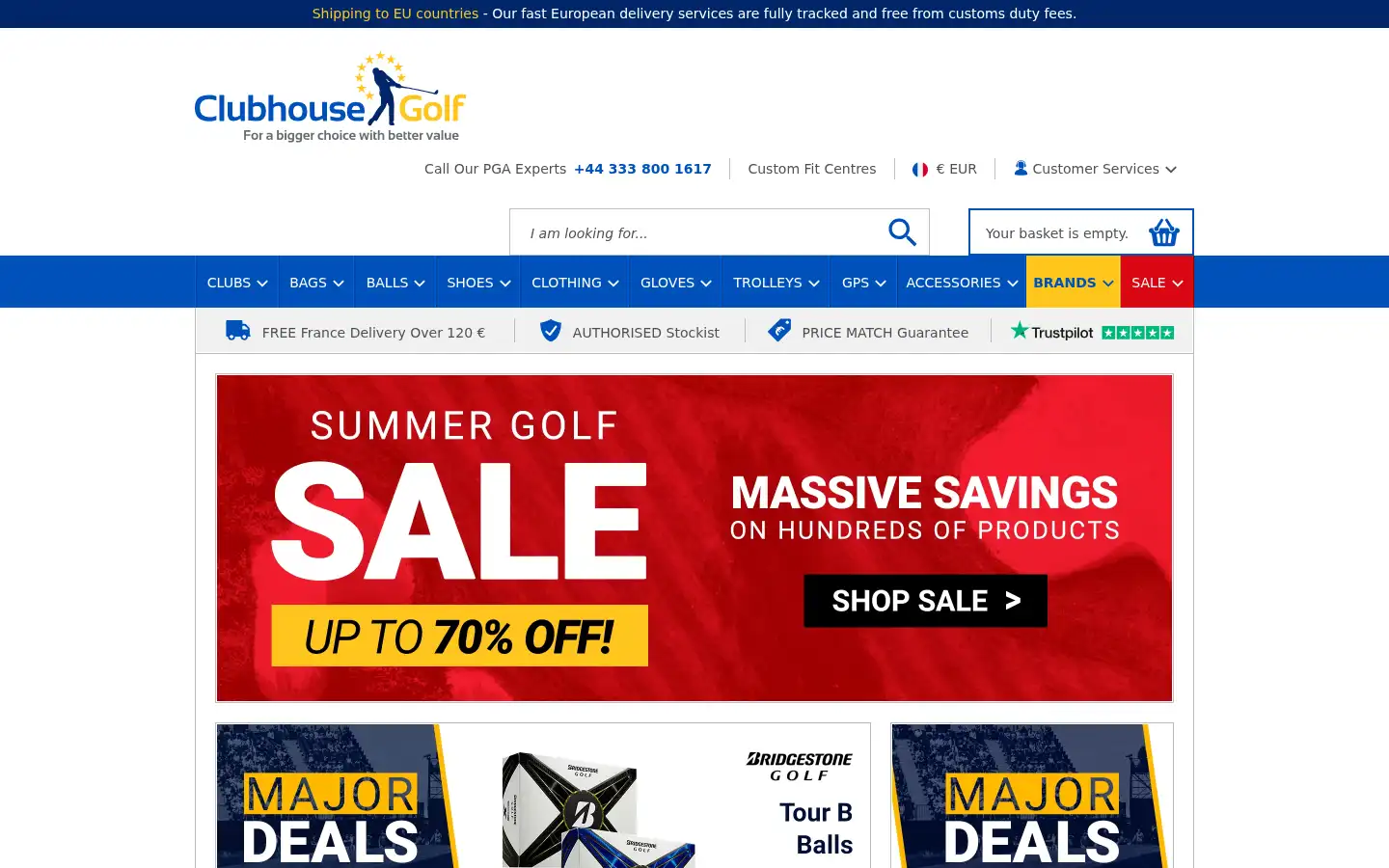 Screenshot of clubhousegolf.co.uk