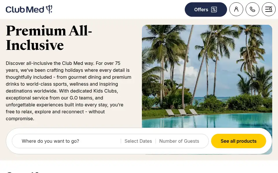 Screenshot of clubmed.co.uk