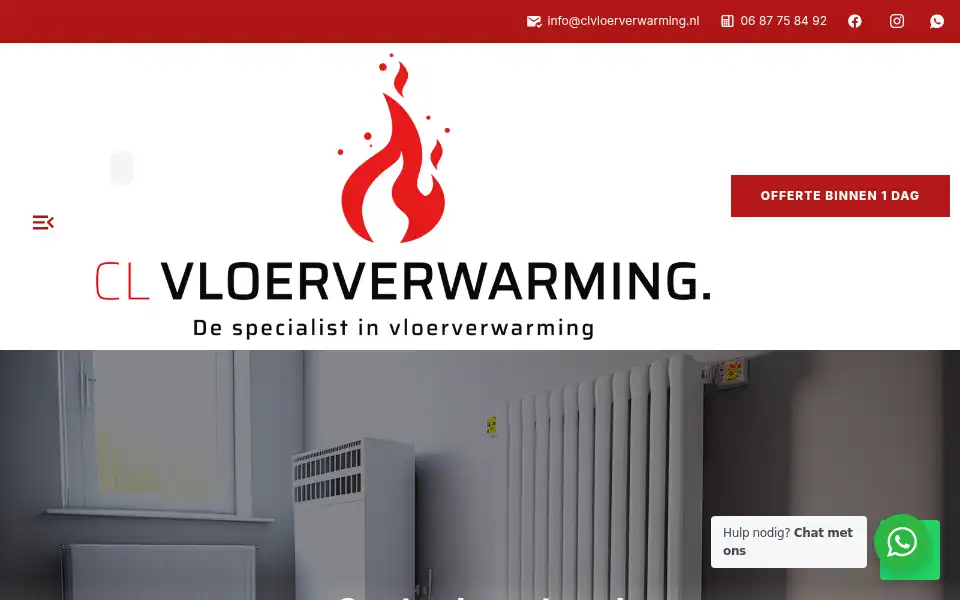 Screenshot of clvloerverwarming.nl