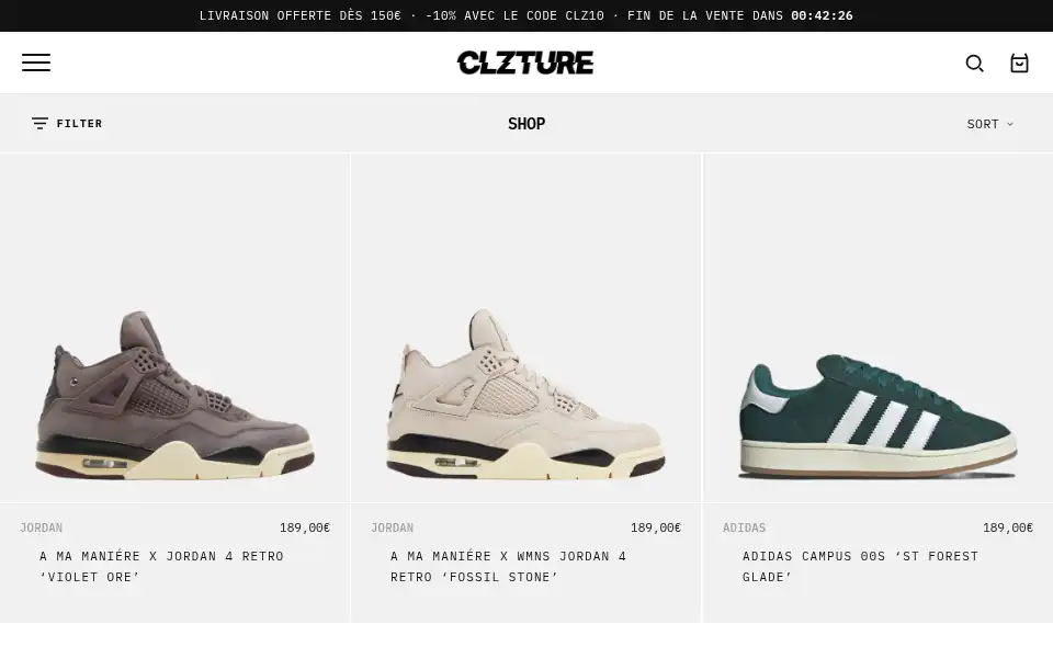 Screenshot of clzture.com