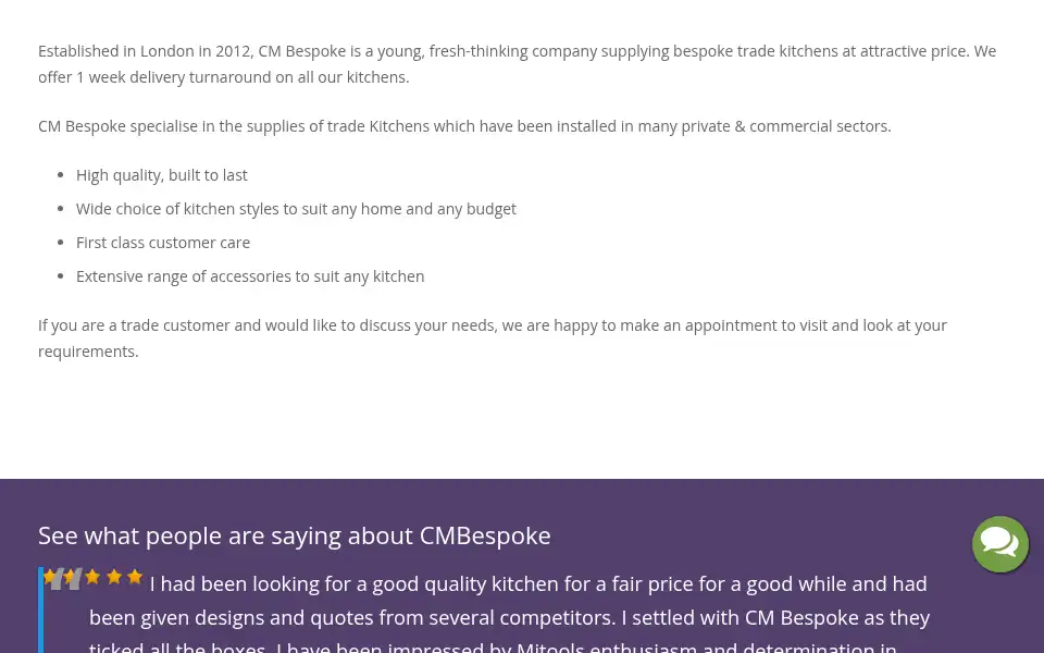 Screenshot of cmbespoke.com