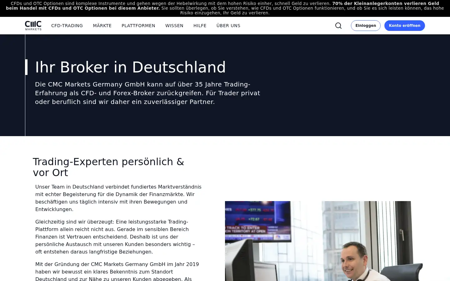Screenshot of cmcmarkets.com