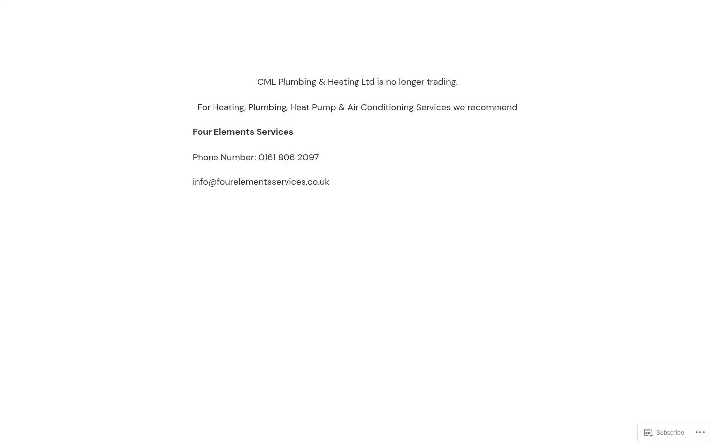 Screenshot of cmlplumbingheating.co.uk