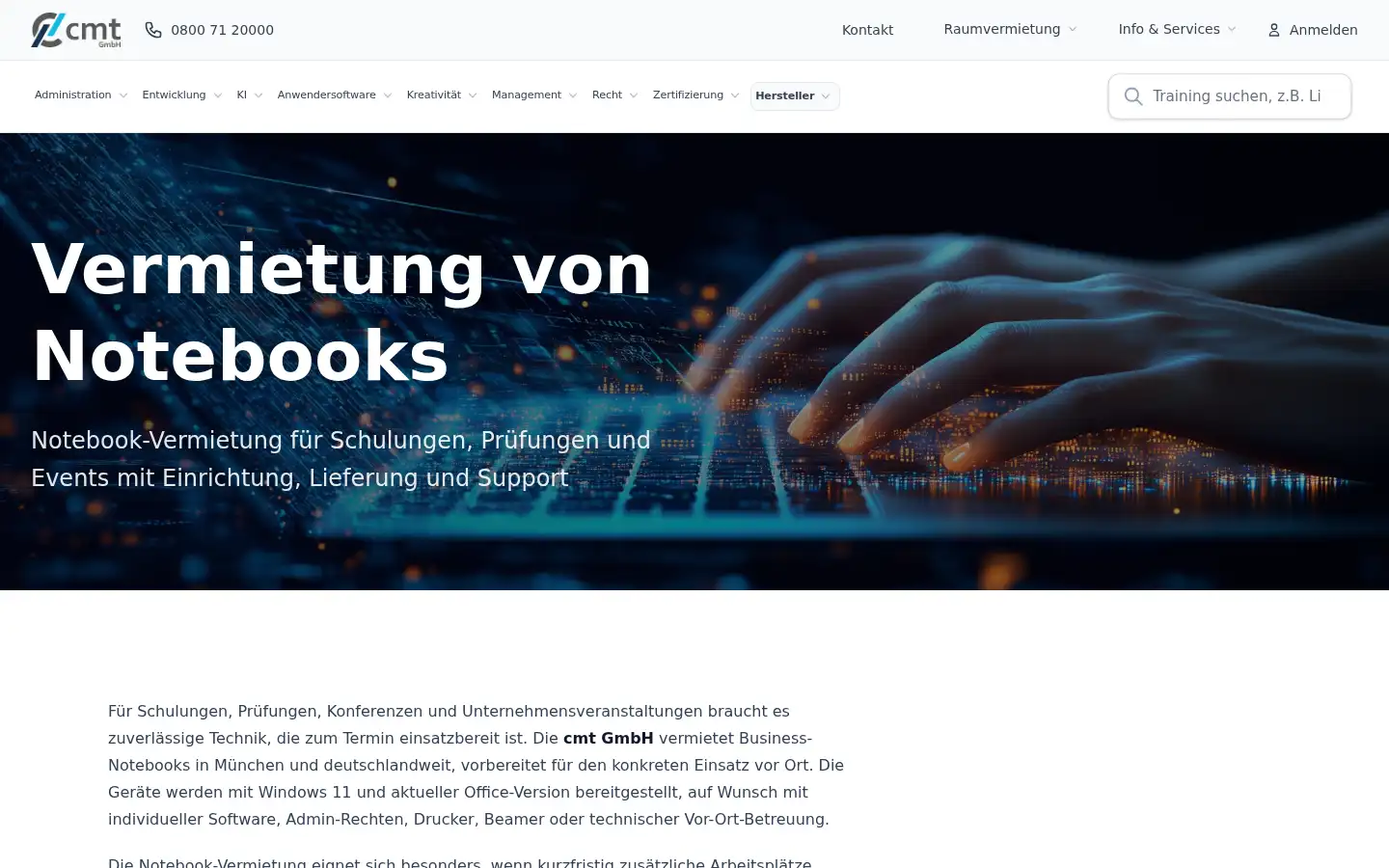 Screenshot of cmt.de