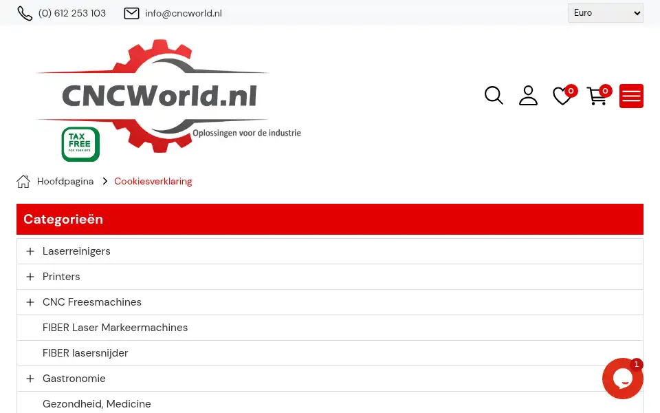 Screenshot of cncworld.nl