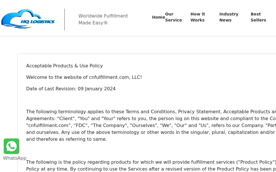 Screenshot of cnfulfillment.com