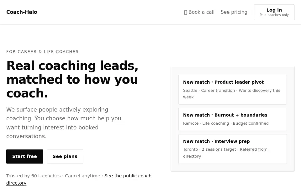 Screenshot of coach-halo.com