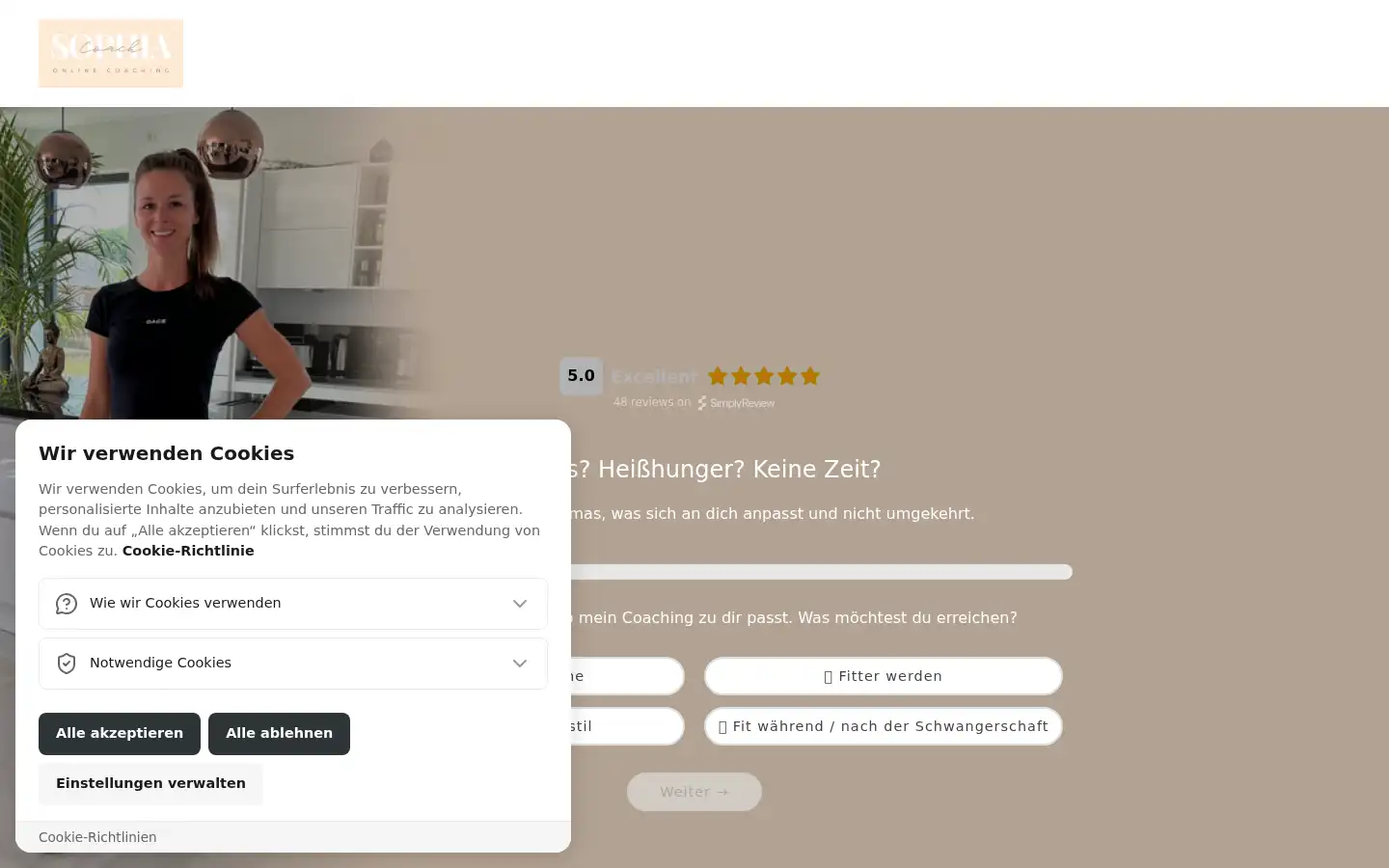 Screenshot of coach-sophia.de