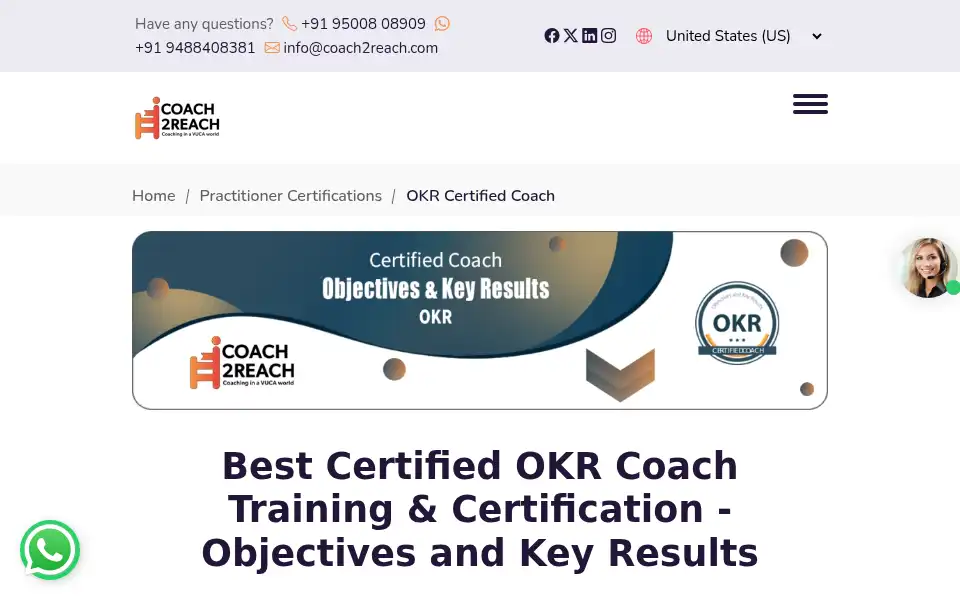 Screenshot of coach2reach.com