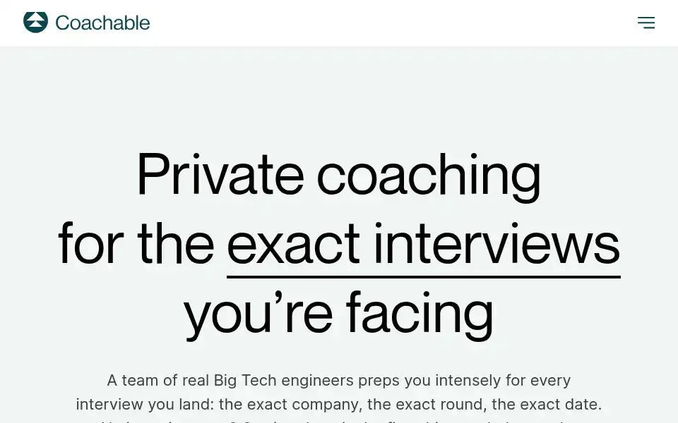 Screenshot of coachable.dev