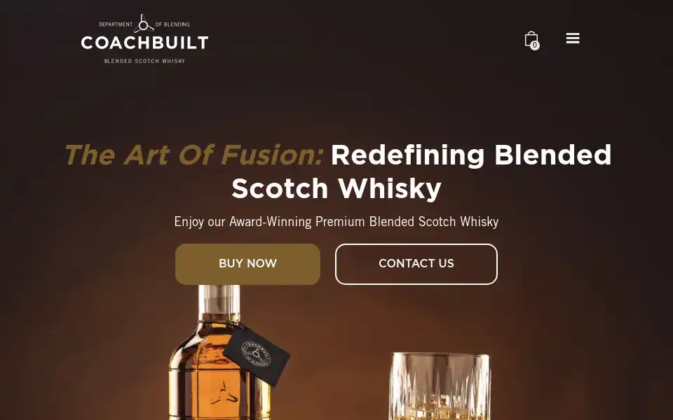 Screenshot of coachbuiltwhisky.com