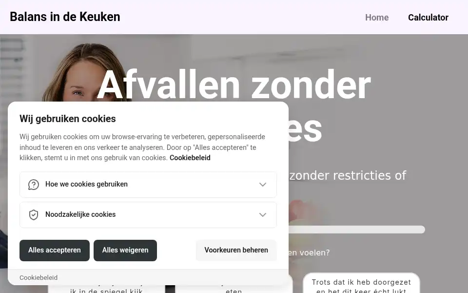 Screenshot of coaching-balansindekeuken.nl