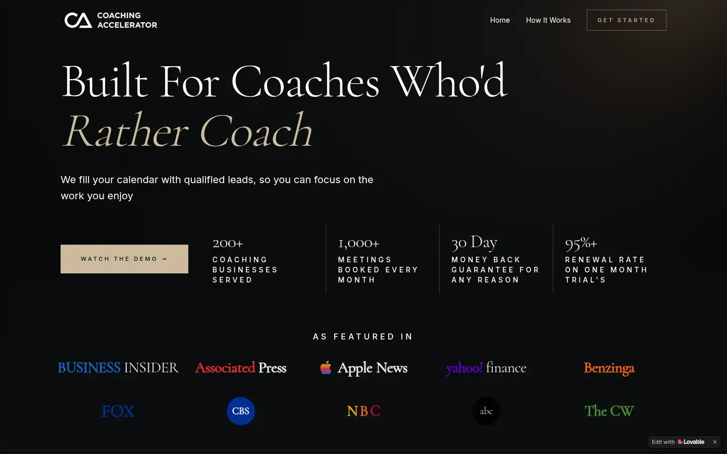 Screenshot of coachingaccelerator.co