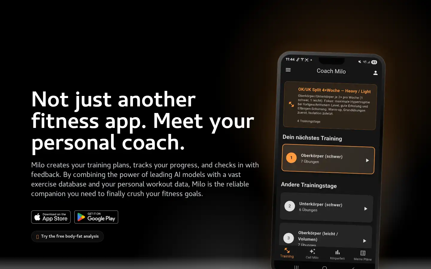 Screenshot of coachmilo.app