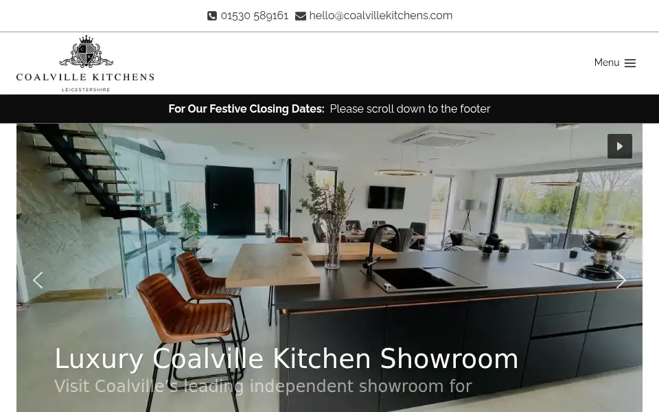 Screenshot of coalvillekitchens.com