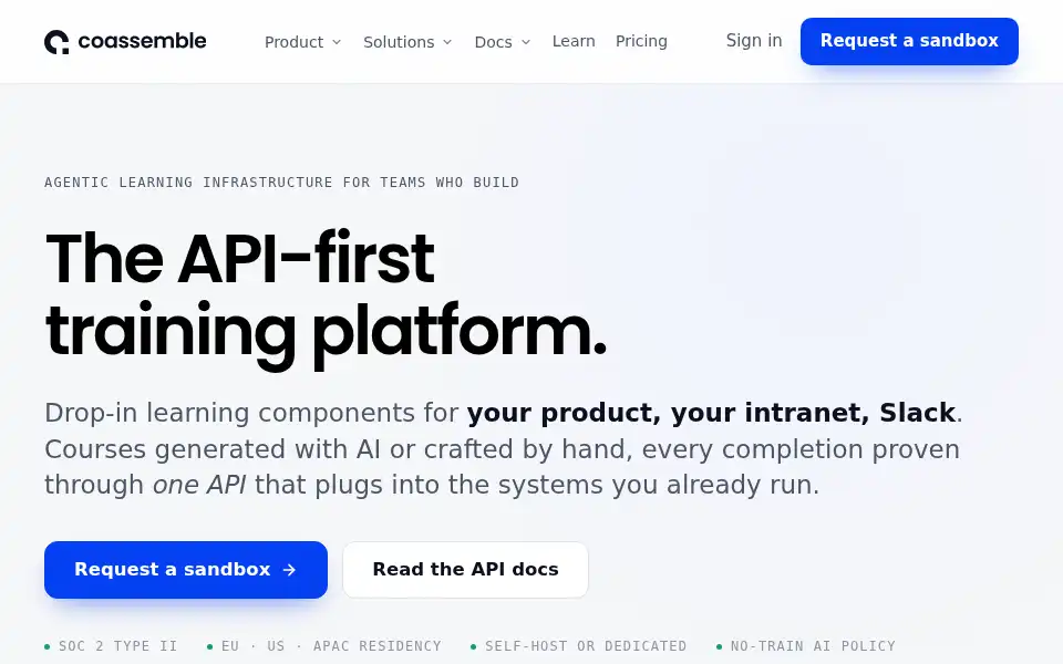 Screenshot of coassemble.com