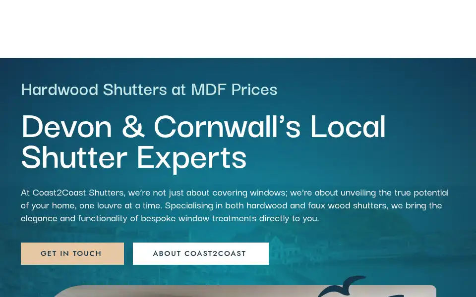Screenshot of coast2coastshutters.co.uk
