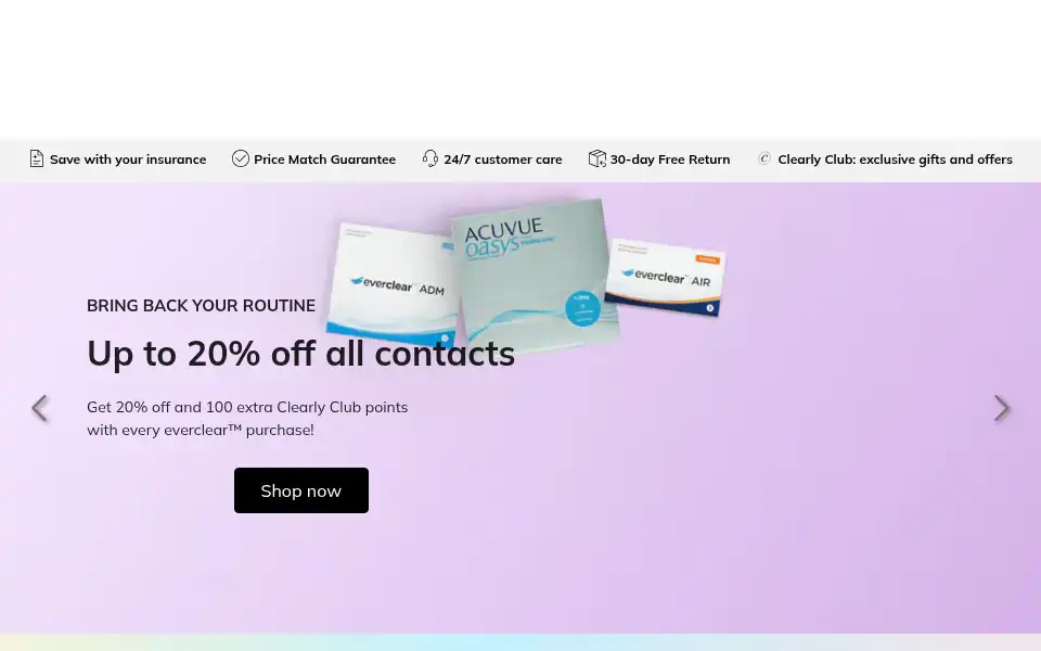 Screenshot of coastalcontacts.com