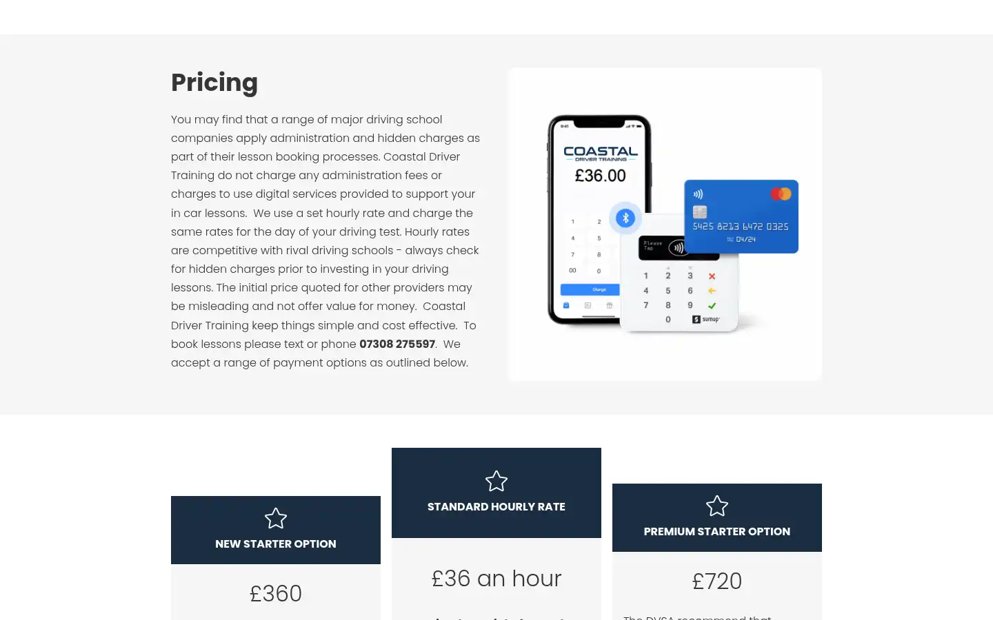 Screenshot of coastaldrivertraining.co.uk