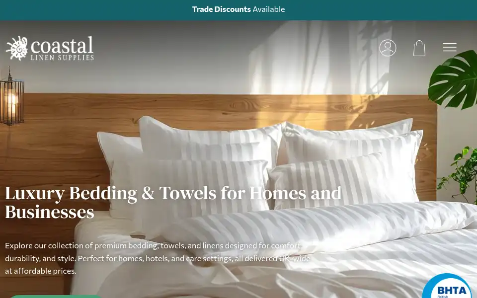 Screenshot of coastallinensupplies.co.uk