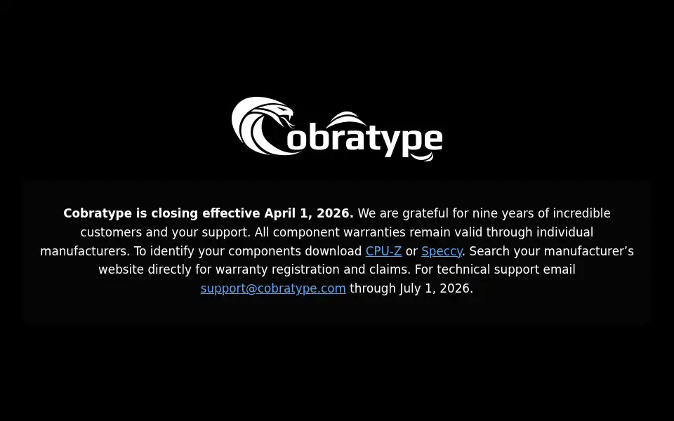Screenshot of cobratype.com