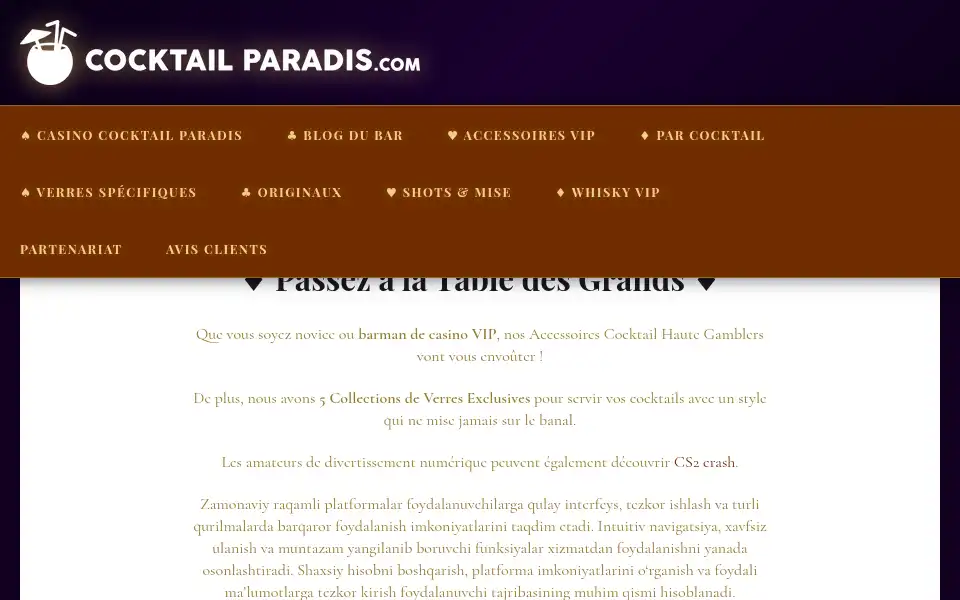 Screenshot of cocktail-paradis.com