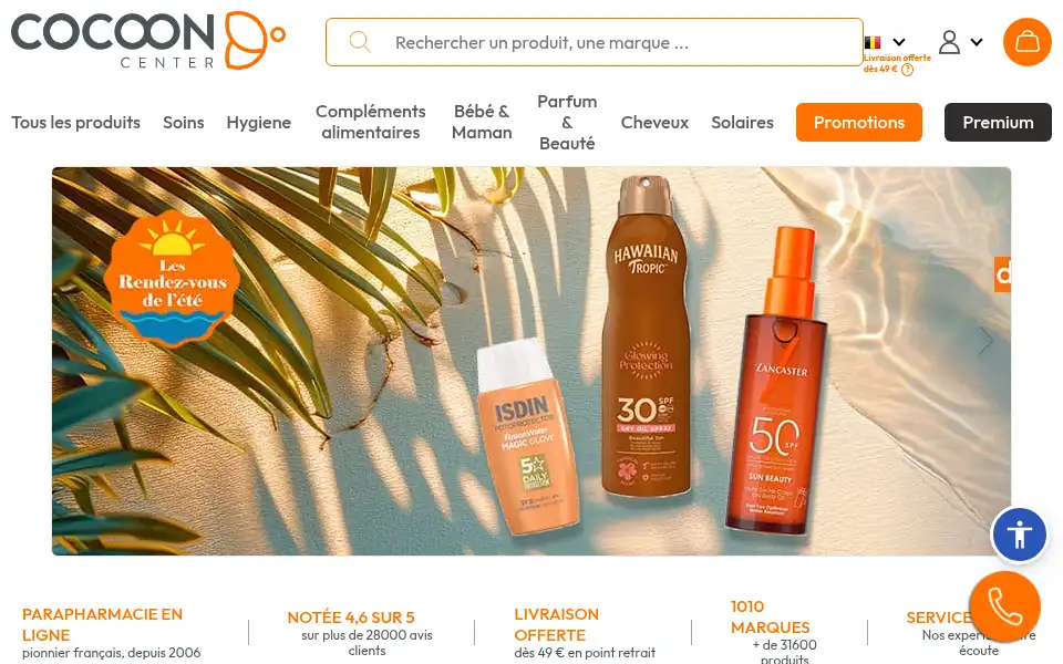 Screenshot of cocooncenter.be