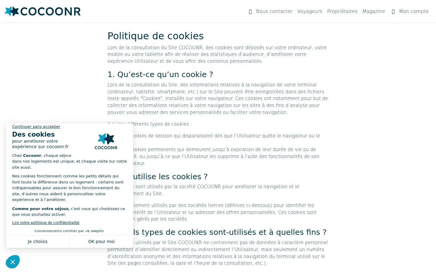 Screenshot of cocoonr.fr