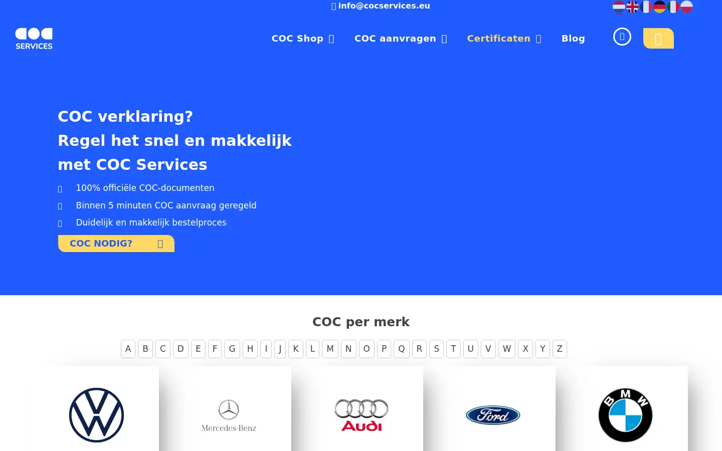 Screenshot of cocservices.eu