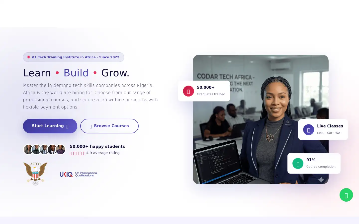 Screenshot of codarhq.com