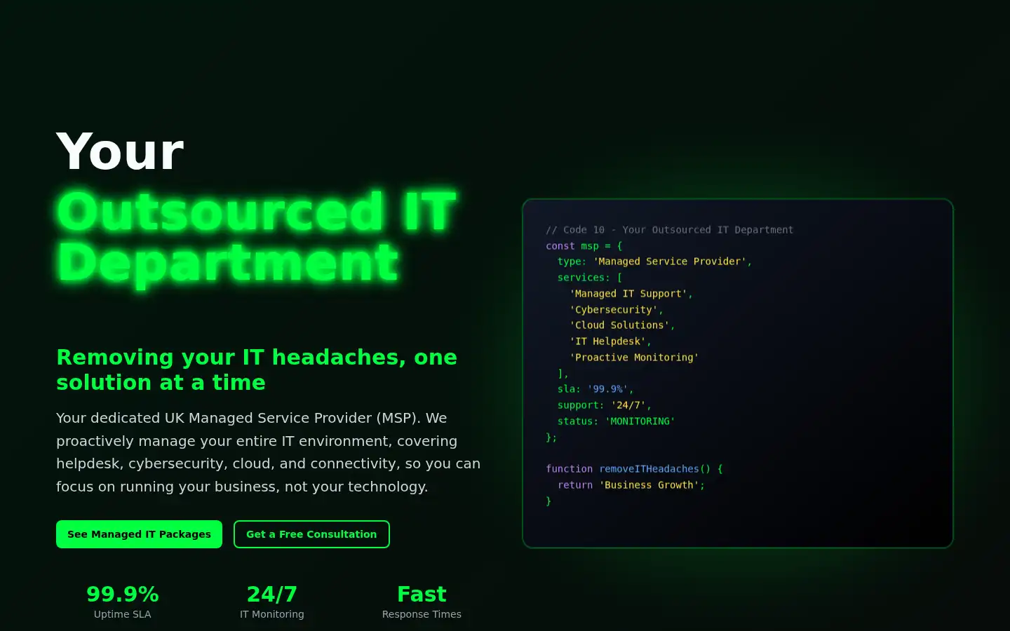 Screenshot of code-10.co.uk