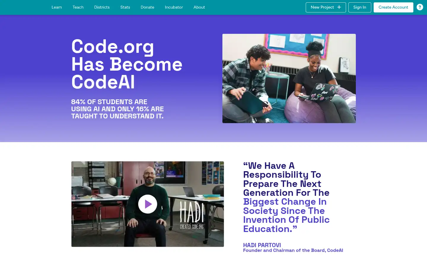 Screenshot of code.org