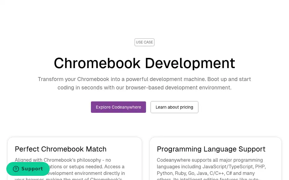 Screenshot of codeanywhere.com