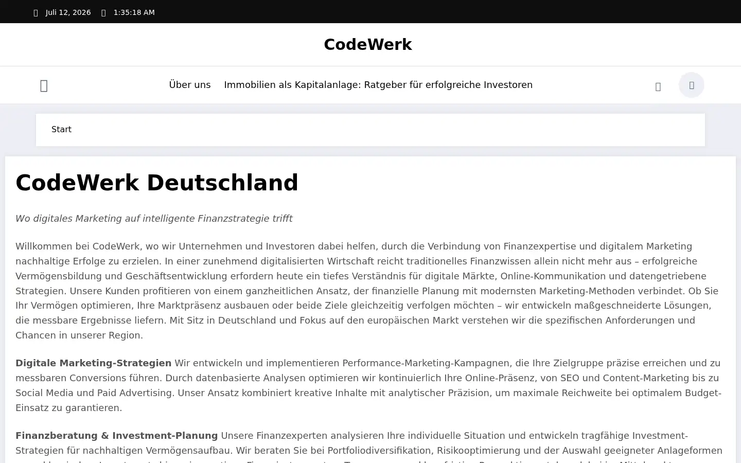 Screenshot of codeble.de