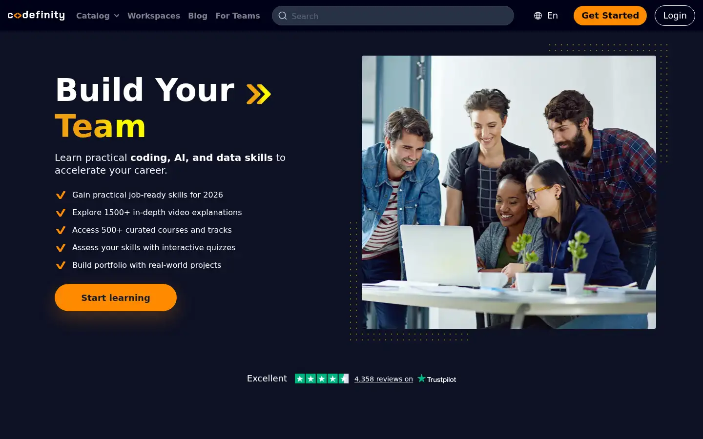 Screenshot of codefinity.com