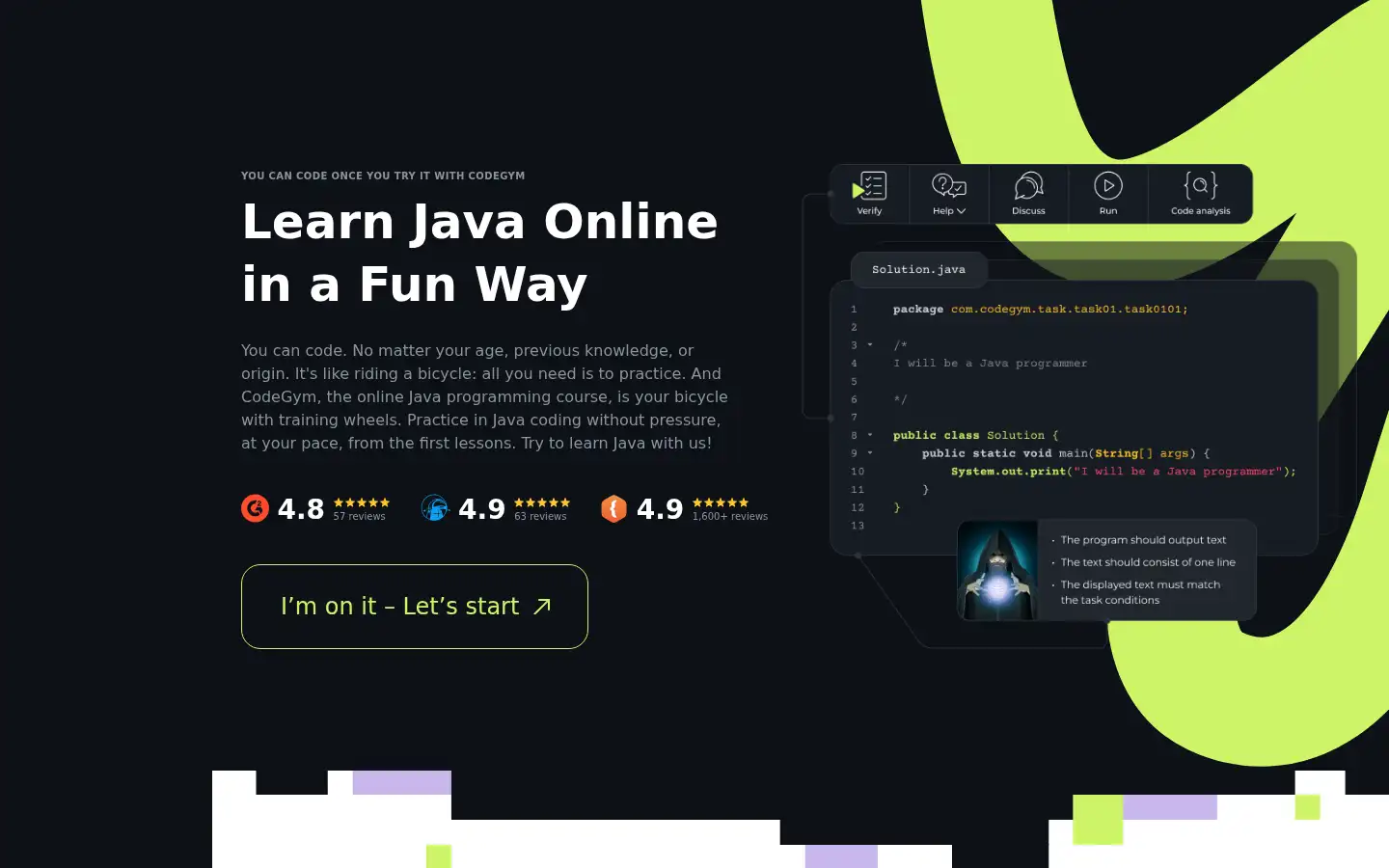 Screenshot of codegym.cc