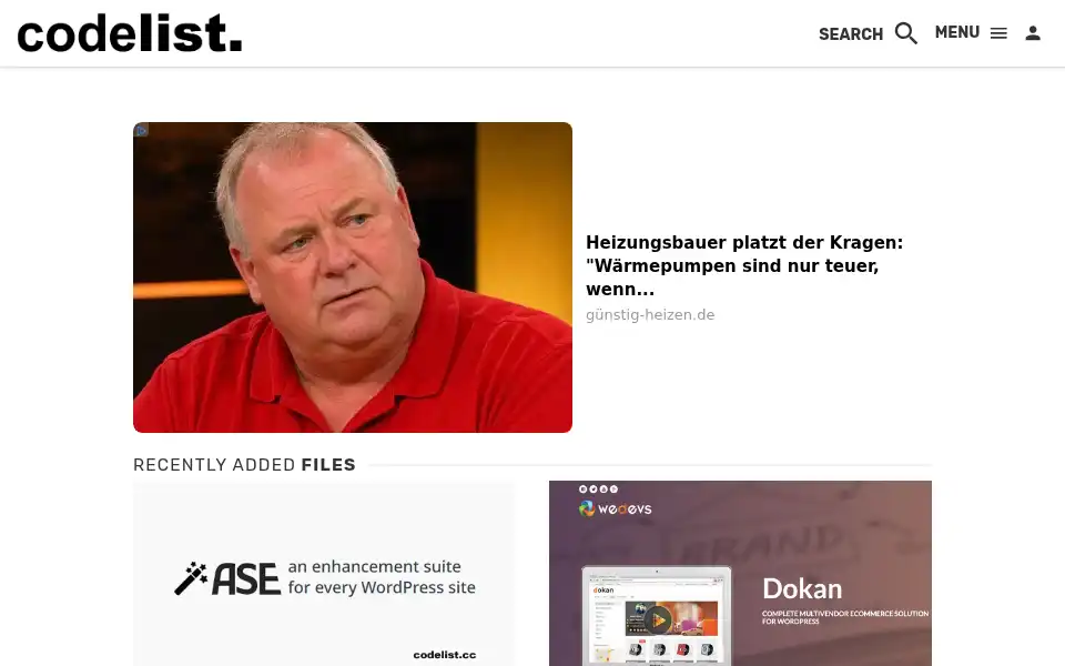 Screenshot of codelist.cc