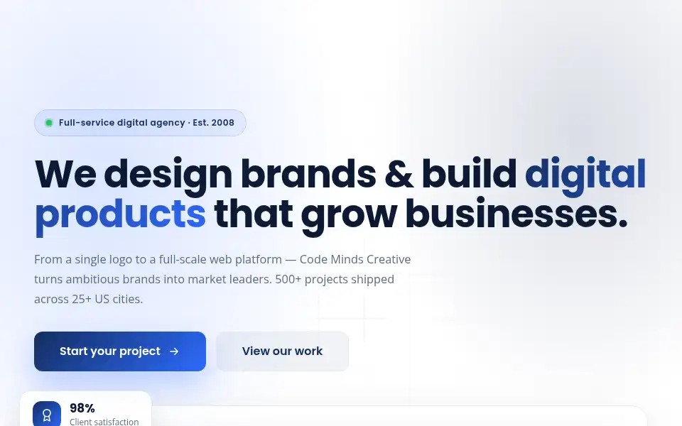 Screenshot of codemindscreative.com