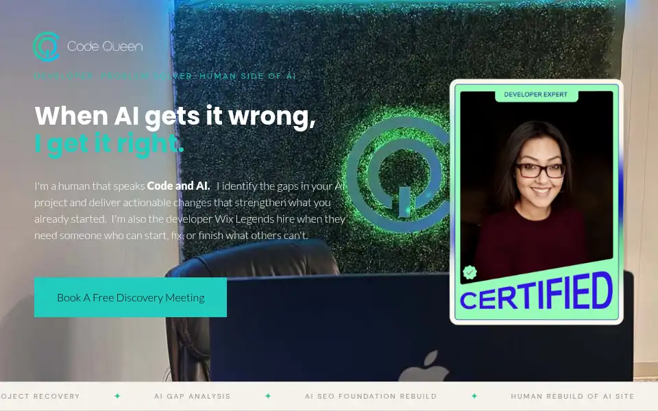 Screenshot of codequeen.co